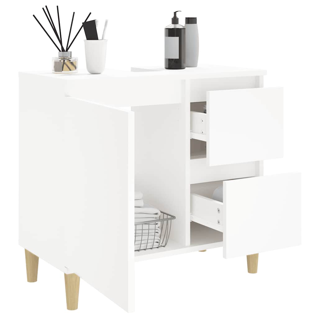 badeværelsesskab 65x33x60 cm konstrueret træ hvid
