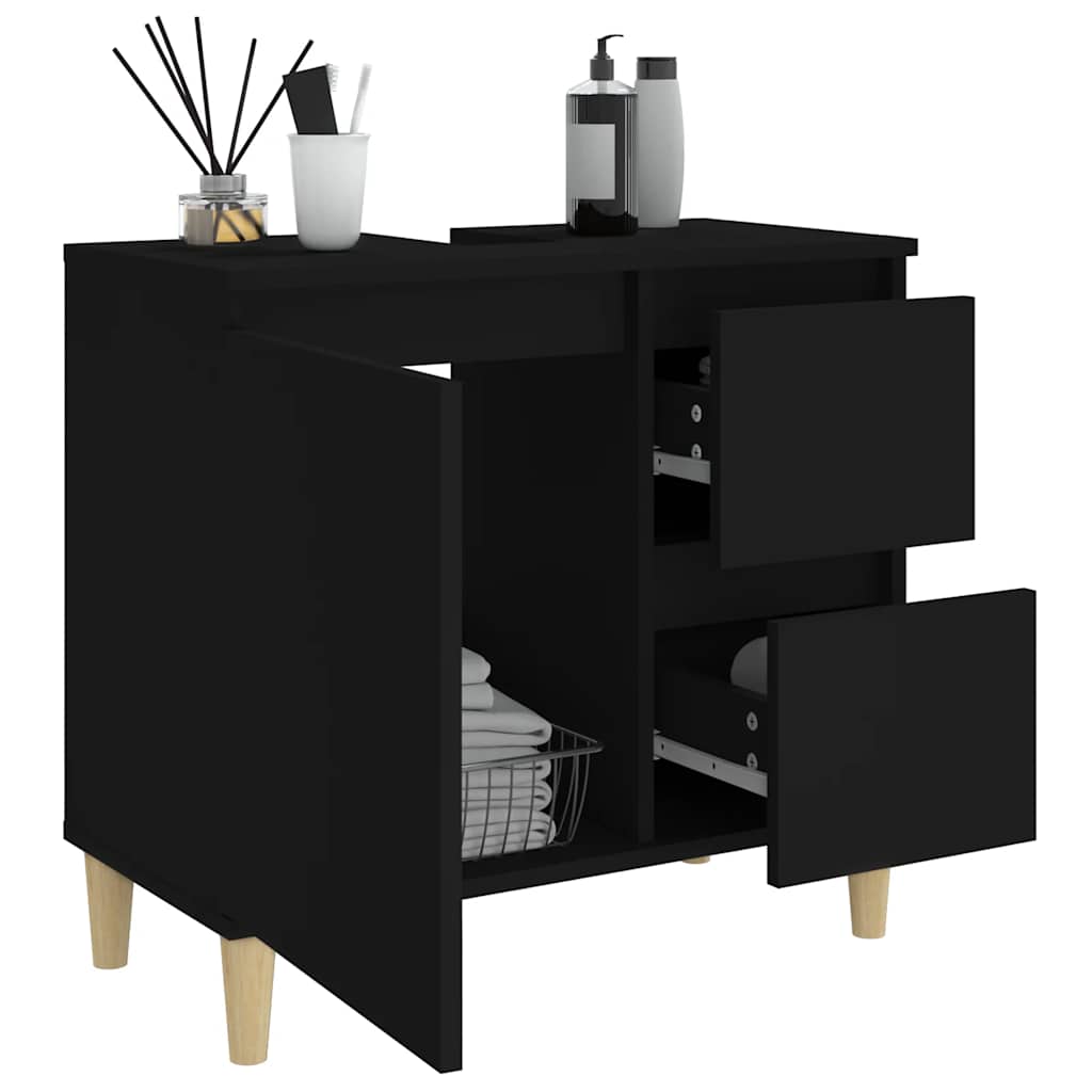 badeværelsesskab 65x33x60 cm konstrueret træ sort