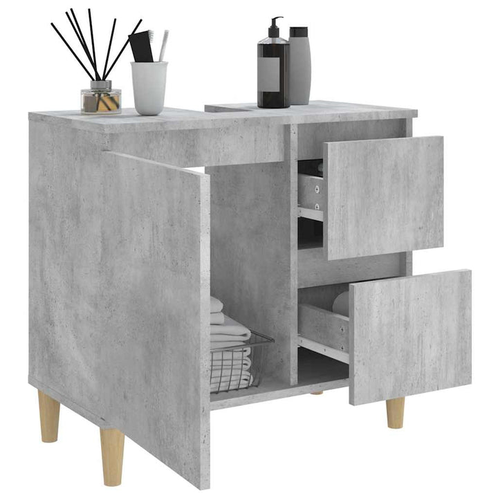 badeværelsesskab 65x33x60 cm konstrueret træ betongrå