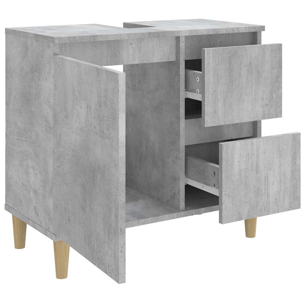 badeværelsesskab 65x33x60 cm konstrueret træ betongrå