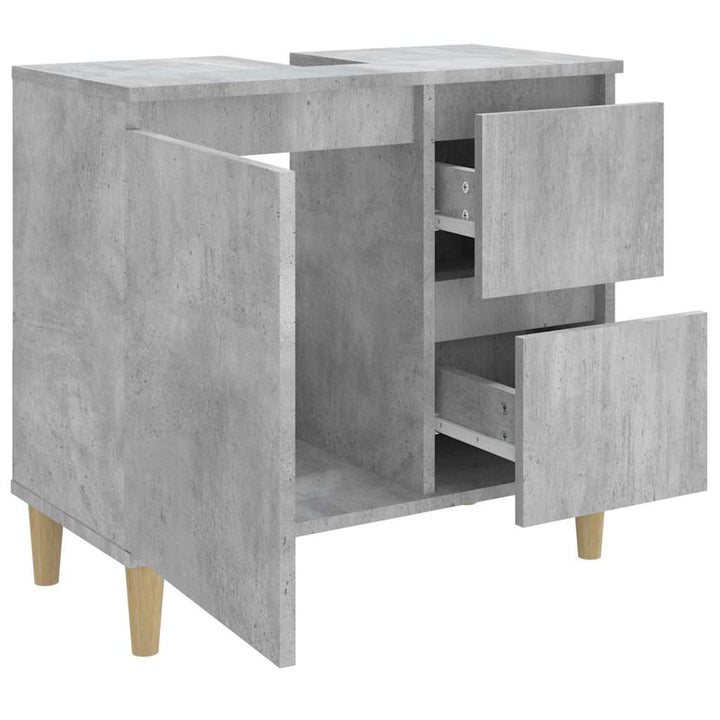 badeværelsesskab 65x33x60 cm konstrueret træ betongrå