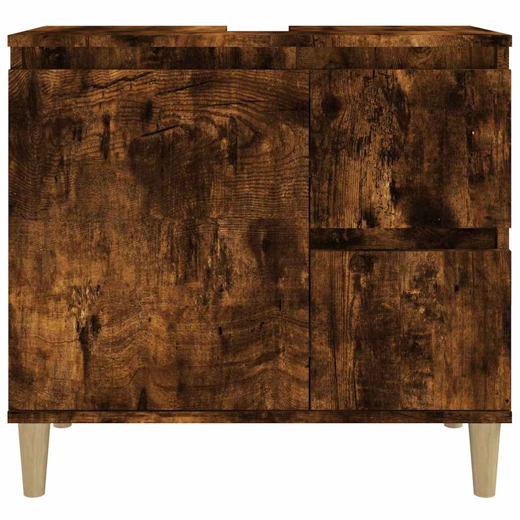 badeværelsesskab 65x33x60 cm konstrueret træ røget egetræ