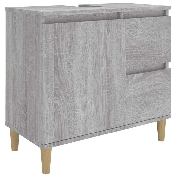 badeværelsesskab 65x33x60 cm konstrueret træ grå sonoma-eg