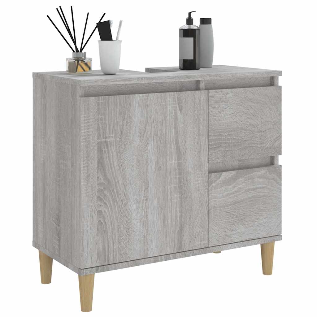 badeværelsesskab 65x33x60 cm konstrueret træ grå sonoma-eg