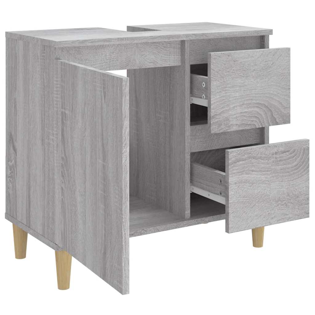 badeværelsesskab 65x33x60 cm konstrueret træ grå sonoma-eg