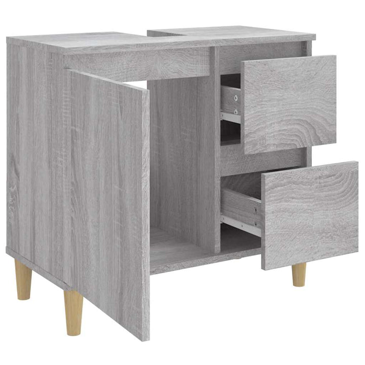 badeværelsesskab 65x33x60 cm konstrueret træ grå sonoma-eg