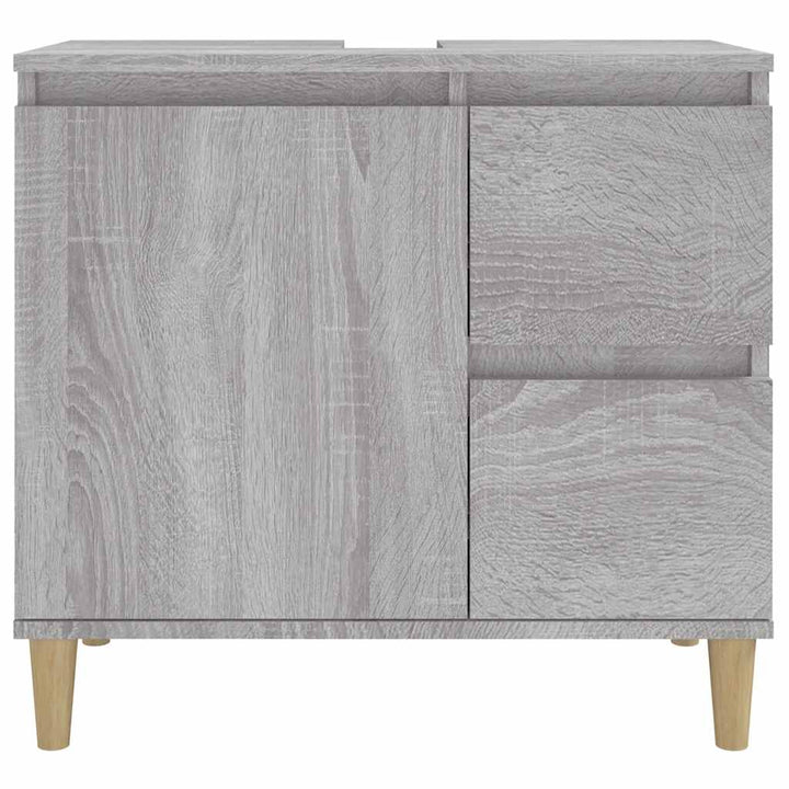 badeværelsesskab 65x33x60 cm konstrueret træ grå sonoma-eg