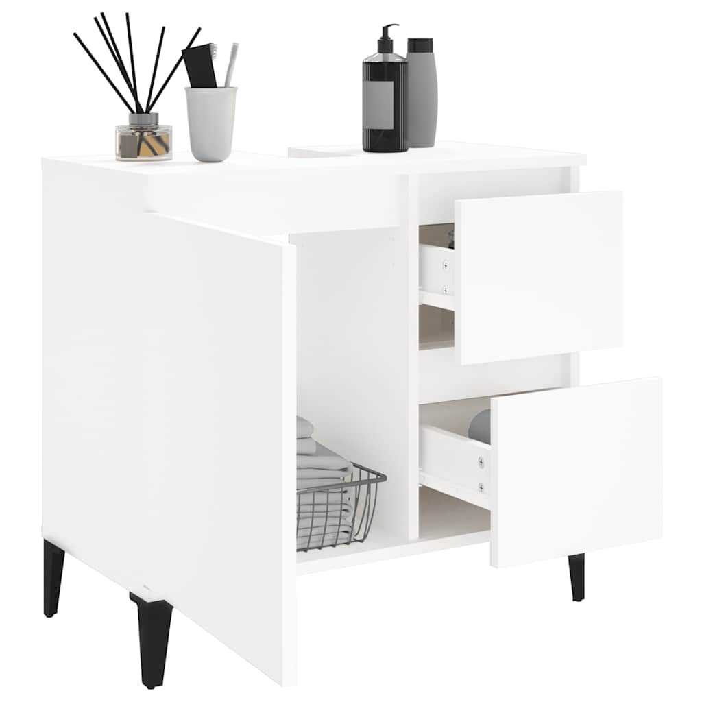 badeværelsesskab 65x33x60 cm konstrueret træ hvid
