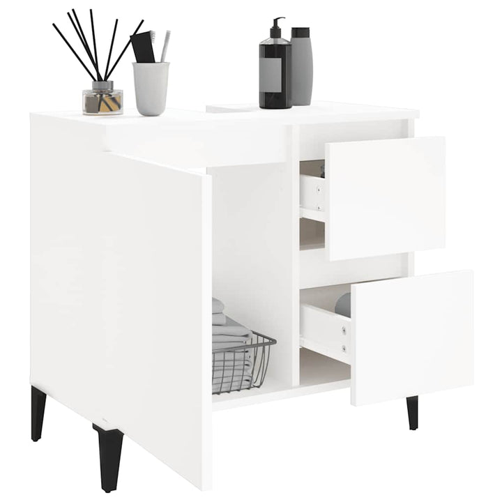 badeværelsesskab 65x33x60 cm konstrueret træ hvid