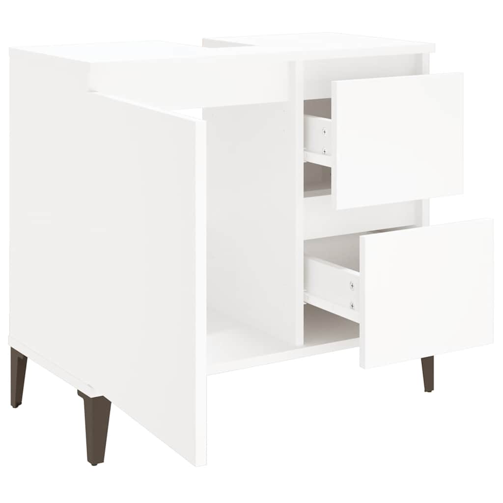 badeværelsesskab 65x33x60 cm konstrueret træ hvid