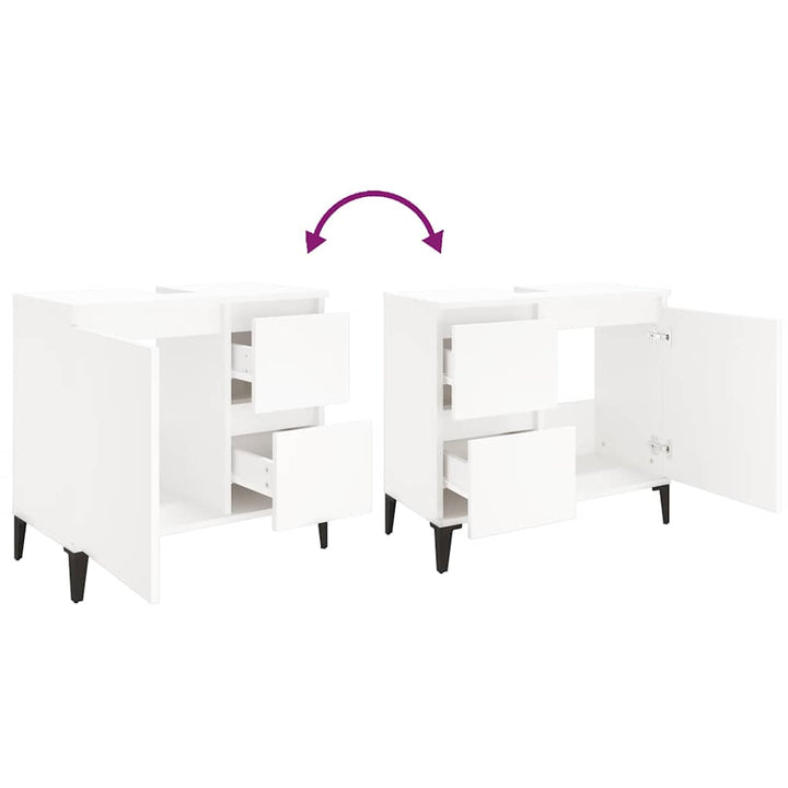 badeværelsesskab 65x33x60 cm konstrueret træ hvid