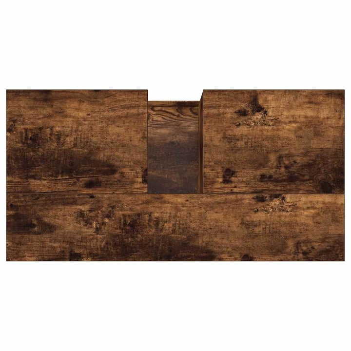 badeværelsesskab 65x33x60 cm konstrueret træ røget egetræ