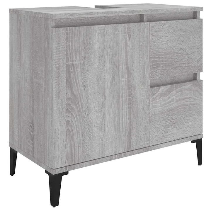 badeværelsesskab 65x33x60 cm konstrueret træ grå sonoma-eg
