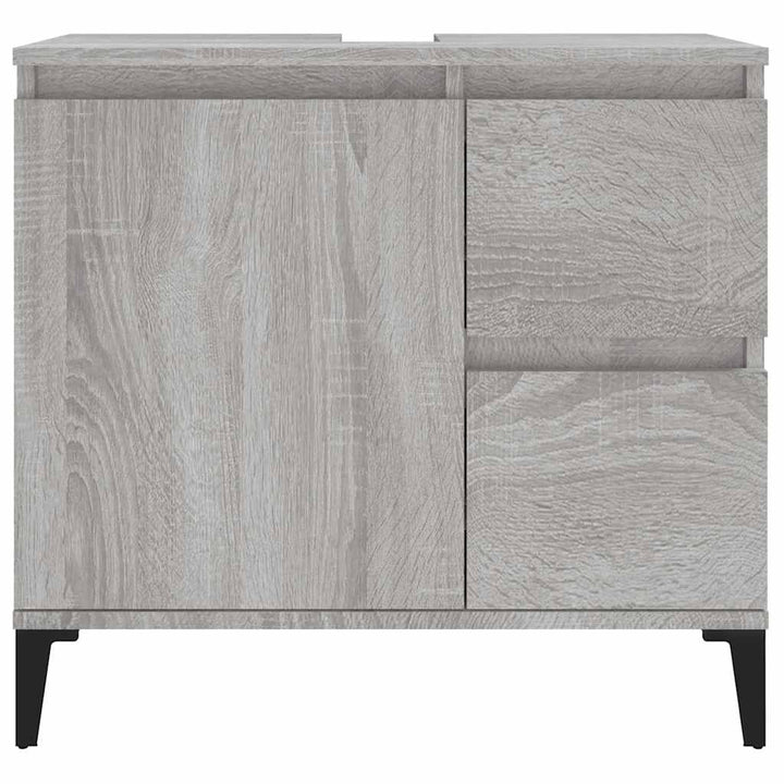 badeværelsesskab 65x33x60 cm konstrueret træ grå sonoma-eg