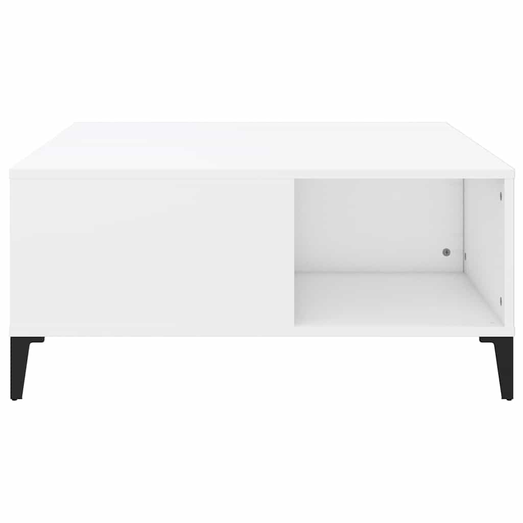 sofabord 80x80x36,5 cm konstrueret træ hvid