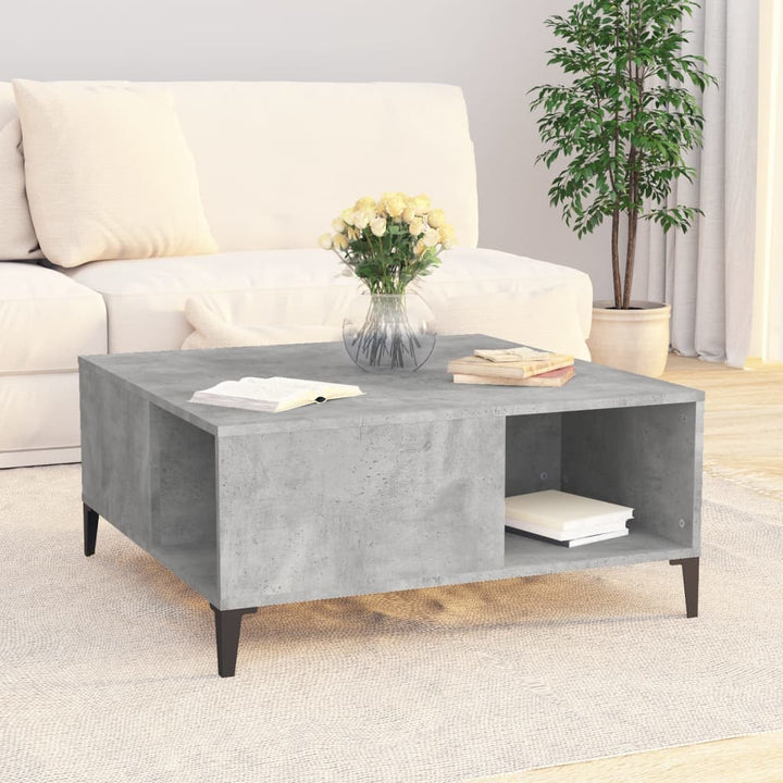 sofabord 80x80x36,5 cm konstrueret træ betongrå