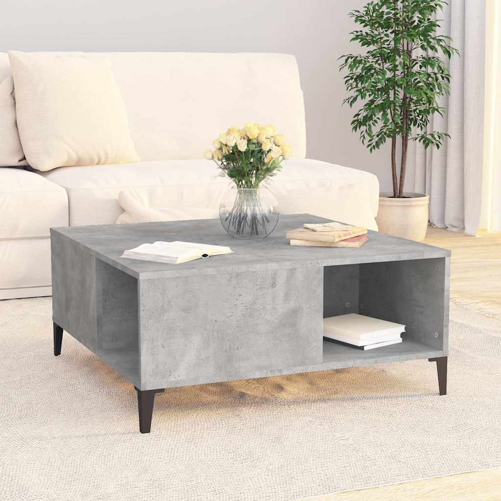 sofabord 80x80x36,5 cm konstrueret træ betongrå
