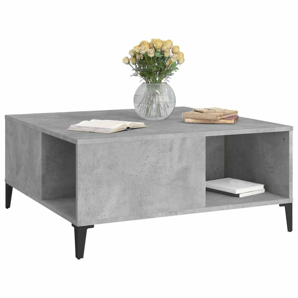 sofabord 80x80x36,5 cm konstrueret træ betongrå