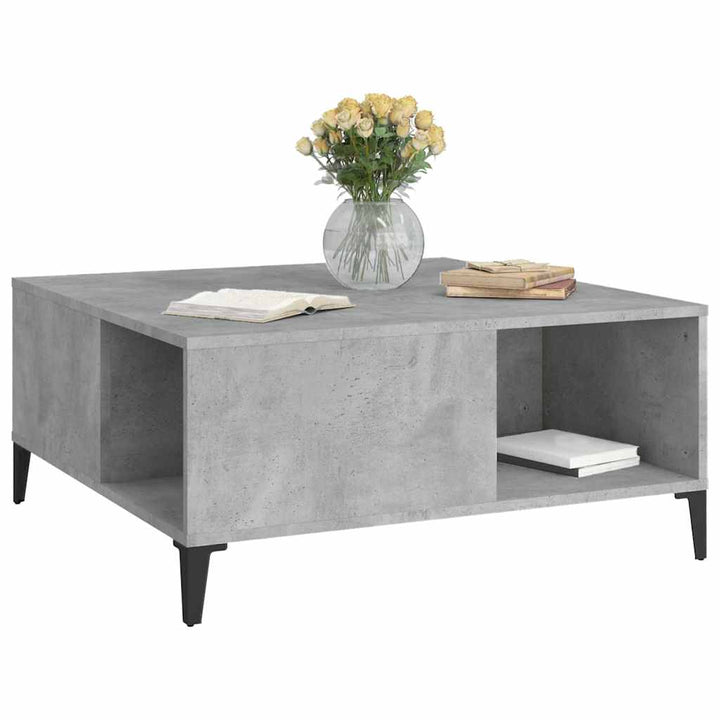 sofabord 80x80x36,5 cm konstrueret træ betongrå