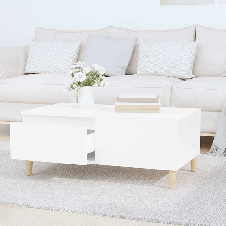 sofabord 90x50x36,5 cm konstrueret træ hvid