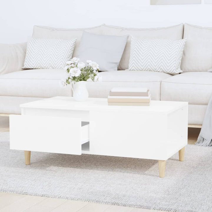 sofabord 90x50x36,5 cm konstrueret træ hvid