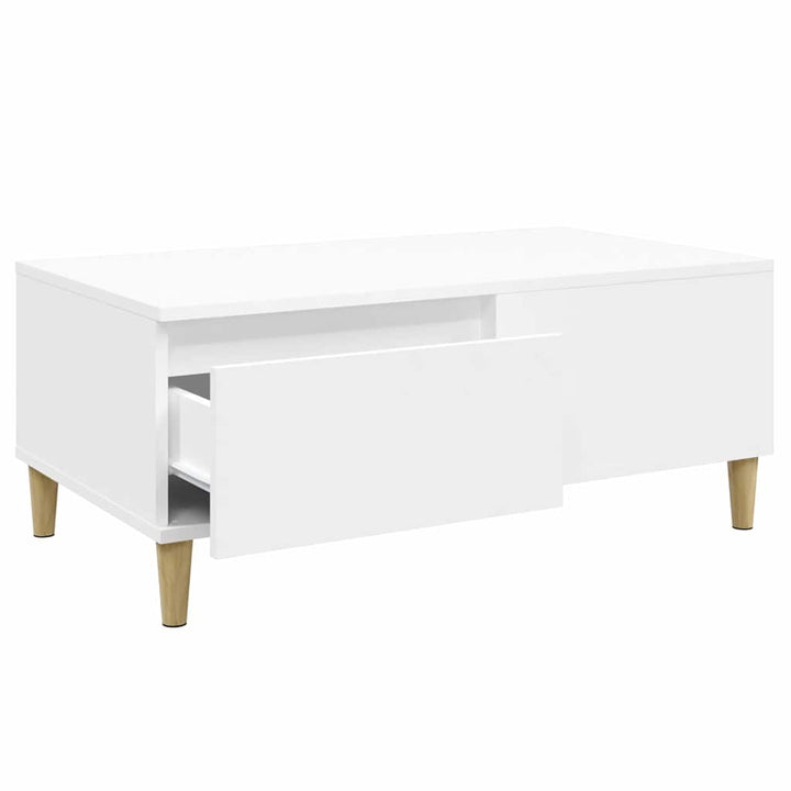 sofabord 90x50x36,5 cm konstrueret træ hvid