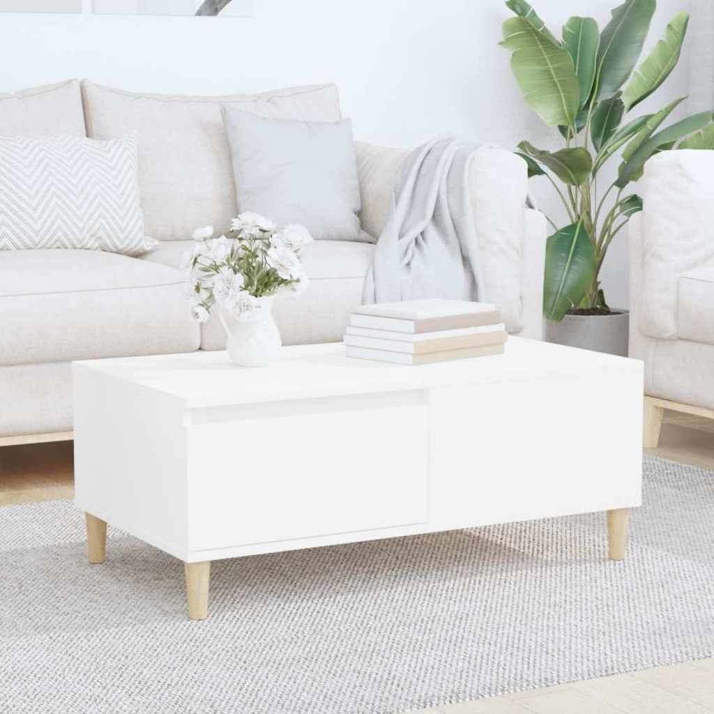 sofabord 90x50x36,5 cm konstrueret træ hvid