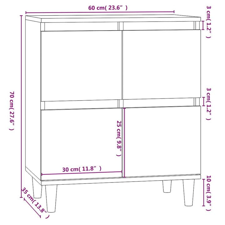 skænk 60x35x70 cm konstrueret træ sort