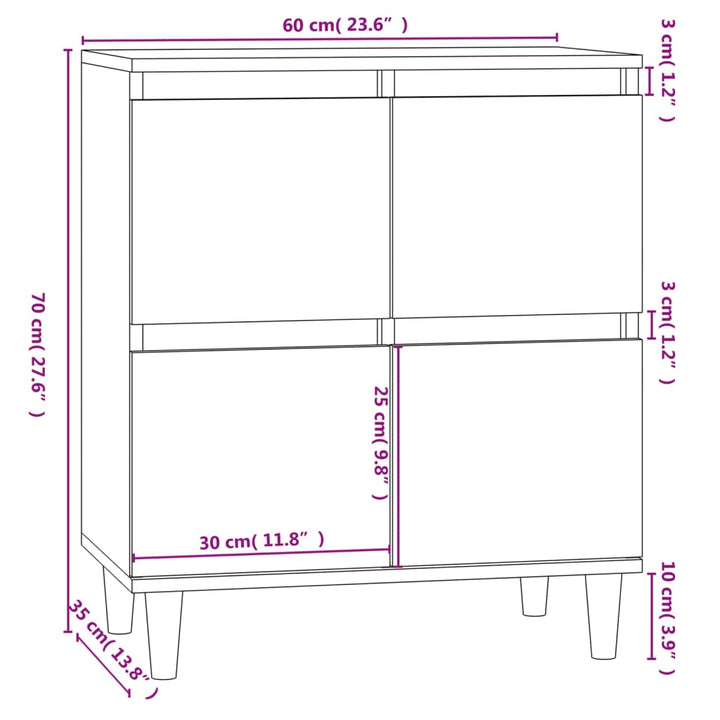 skænk 60x35x70 cm konstrueret træ sonoma-eg