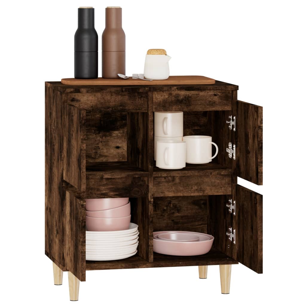 skænk 60x35x70 cm konstrueret træ røget egetræsfarve