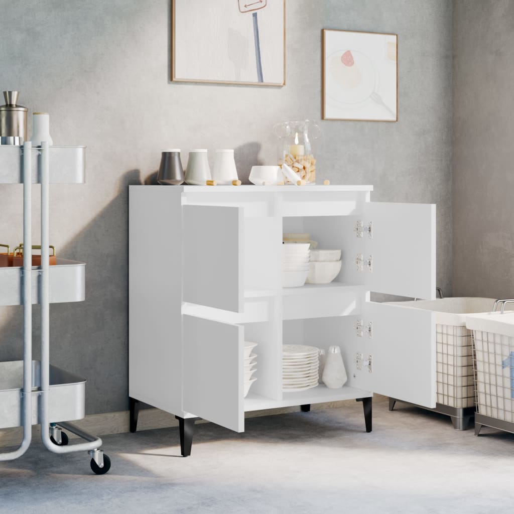 skænk 60x35x70 cm konstrueret træ hvid