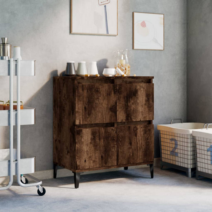 skænk 60x35x70 cm konstrueret træ røget egetræsfarve