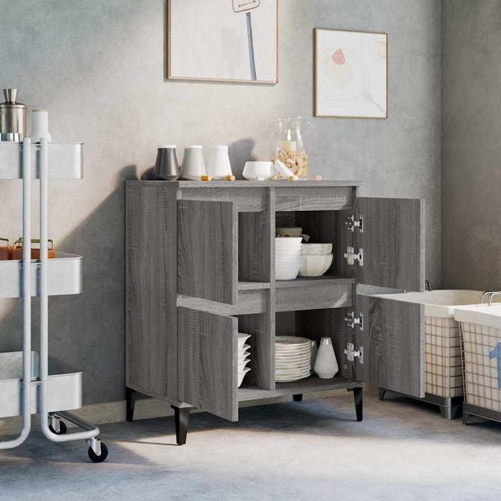 skænk 60x35x70 cm konstrueret træ grå sonoma-eg