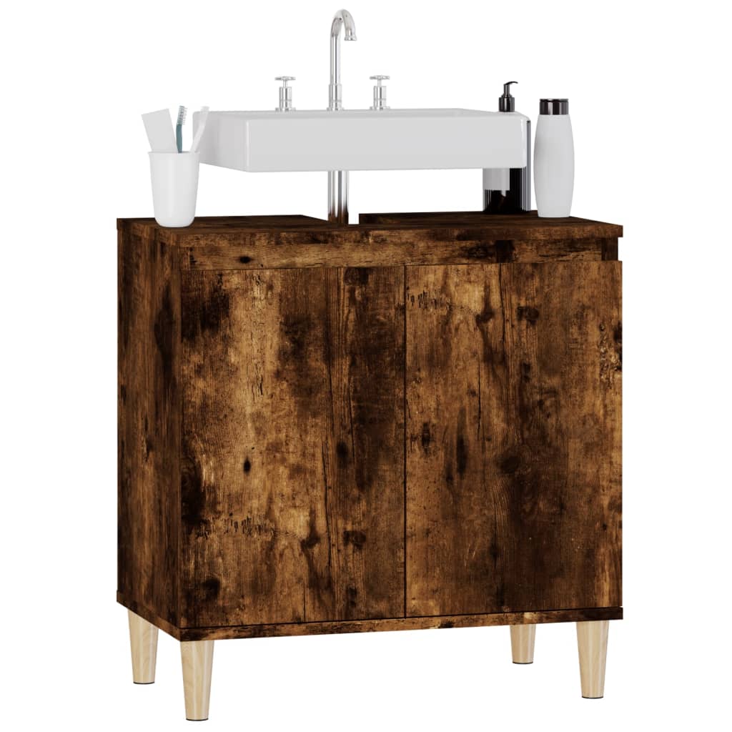 underskab til håndvask 58x33x60 cm konstrueret træ røget eg