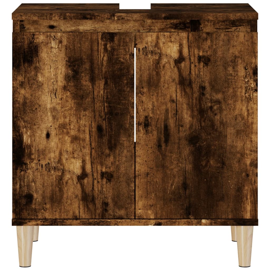 underskab til håndvask 58x33x60 cm konstrueret træ røget eg