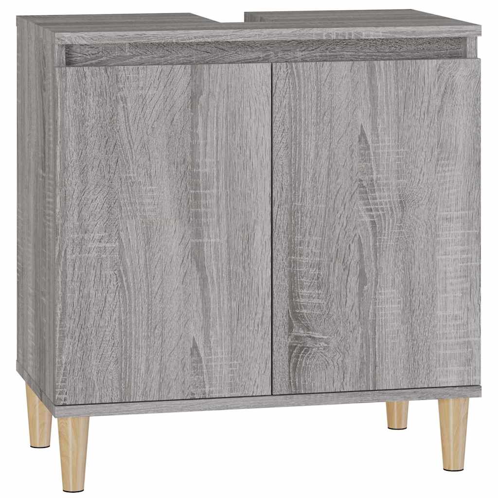 skab til håndvask 58x33x60 cm konstrueret træ grå sonoma-eg