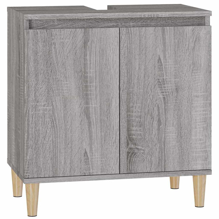 skab til håndvask 58x33x60 cm konstrueret træ grå sonoma-eg