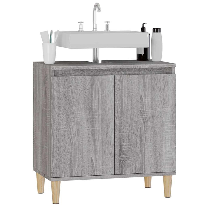 skab til håndvask 58x33x60 cm konstrueret træ grå sonoma-eg