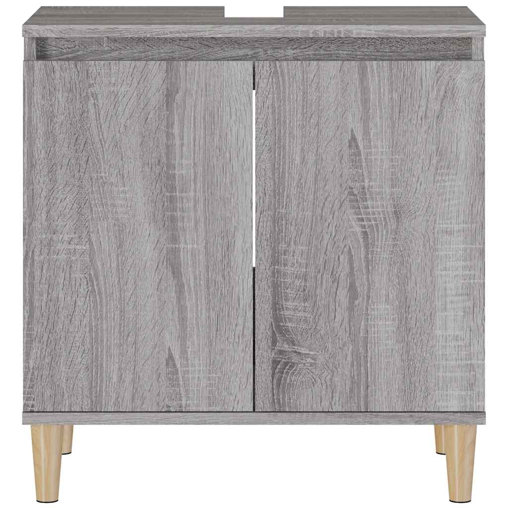skab til håndvask 58x33x60 cm konstrueret træ grå sonoma-eg