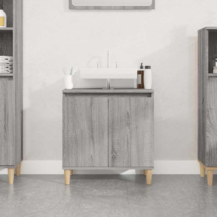 skab til håndvask 58x33x60 cm konstrueret træ grå sonoma-eg