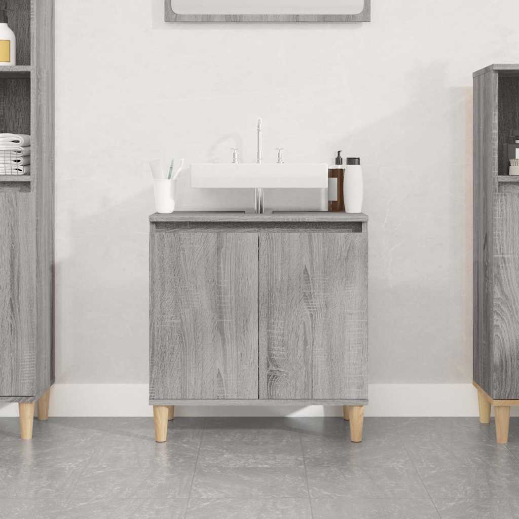 skab til håndvask 58x33x60 cm konstrueret træ grå sonoma-eg