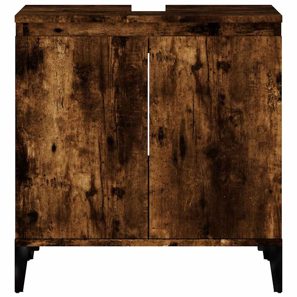 underskab til håndvask 58x33x60 cm konstrueret træ røget eg