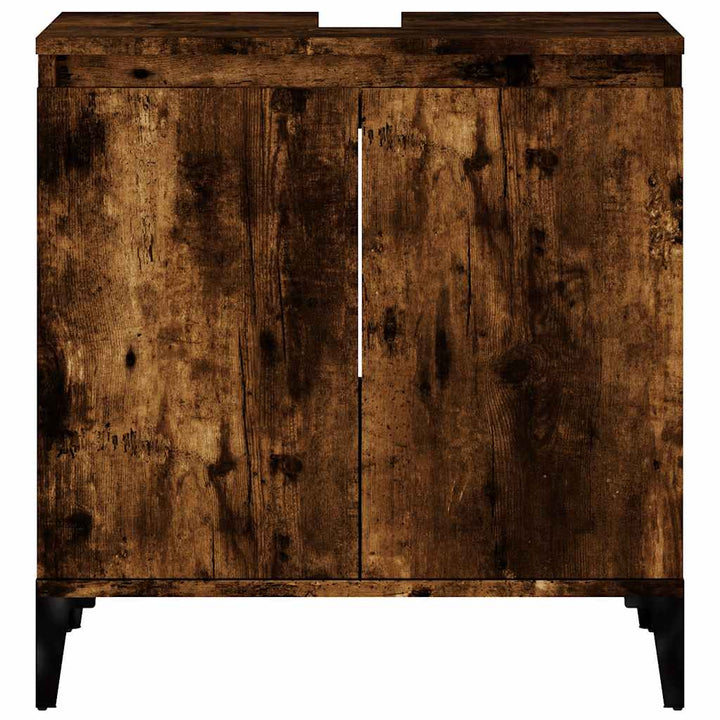 underskab til håndvask 58x33x60 cm konstrueret træ røget eg