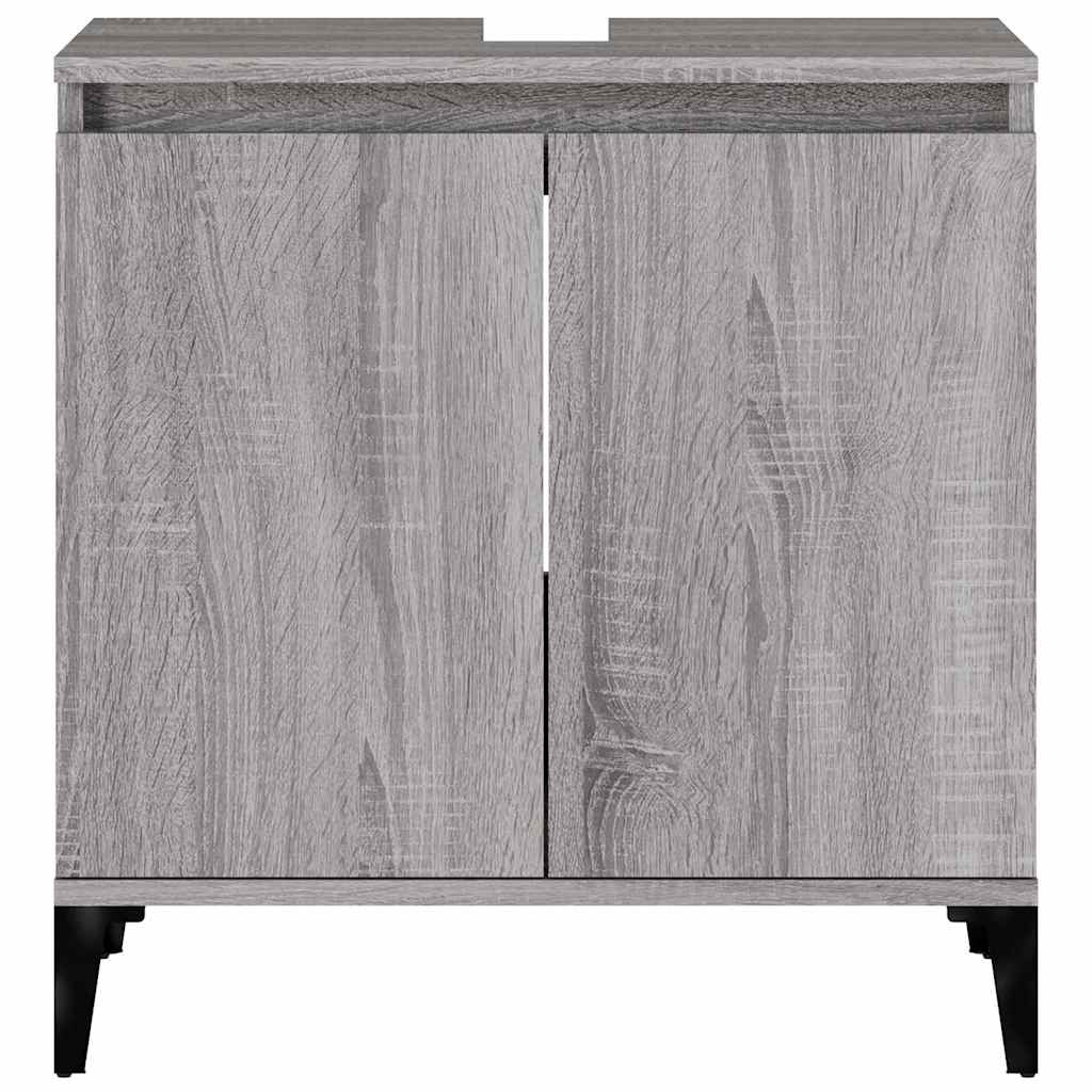 skab til håndvask 58x33x60 cm konstrueret træ grå sonoma-eg