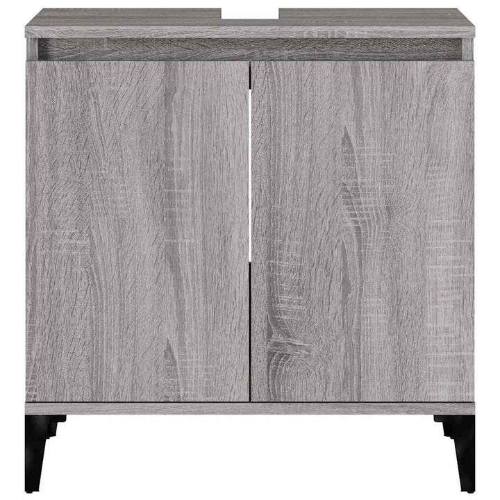 skab til håndvask 58x33x60 cm konstrueret træ grå sonoma-eg