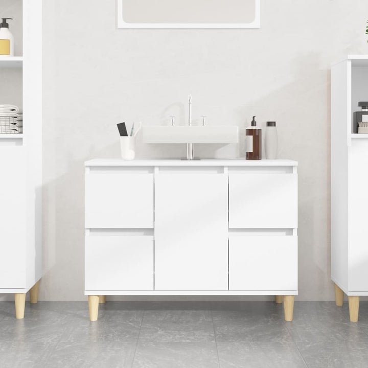 underskab til håndvask 80x33x60 cm konstrueret træ hvid