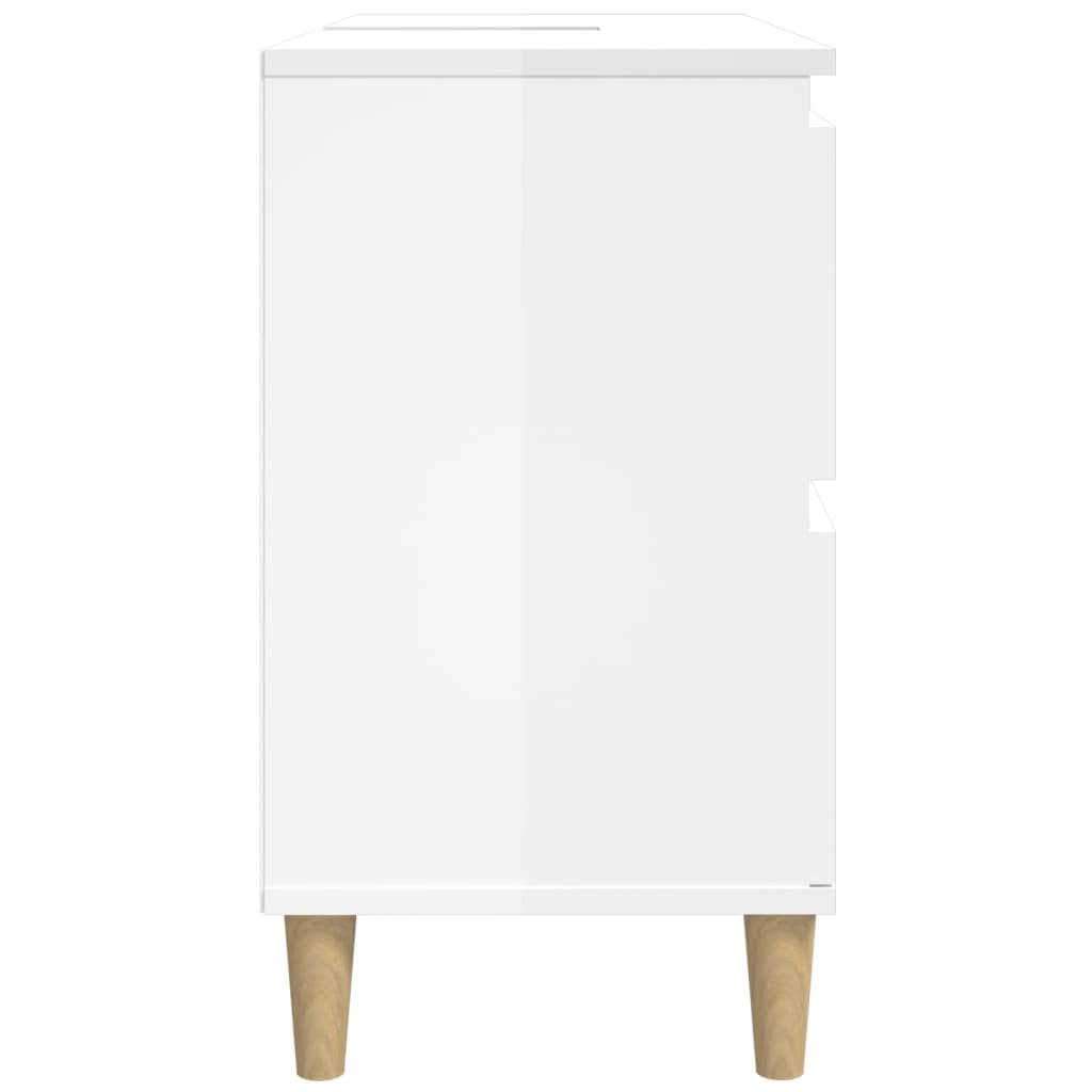 skab til håndvask 80x33x60 cm konstrueret træ hvid højglans