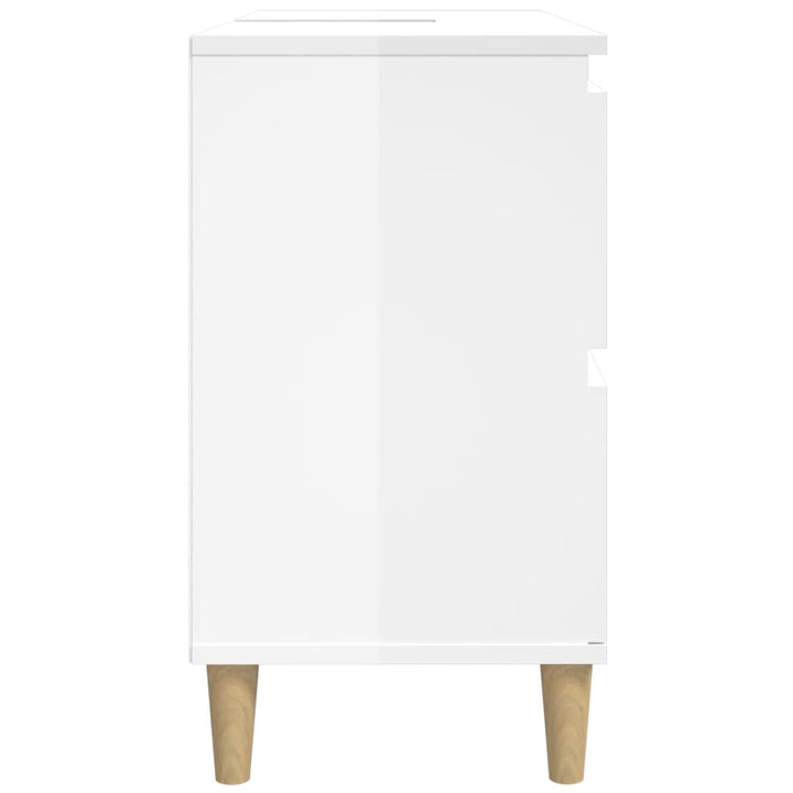 skab til håndvask 80x33x60 cm konstrueret træ hvid højglans