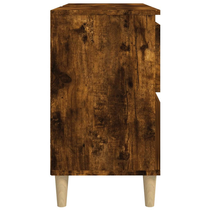 underskab til håndvask 80x33x60 cm konstrueret træ røget eg