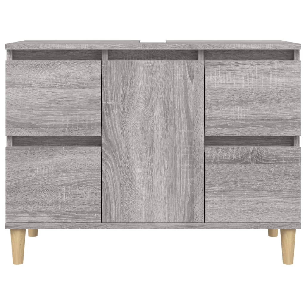 skab til håndvask 80x33x60 cm konstrueret træ grå sonoma-eg
